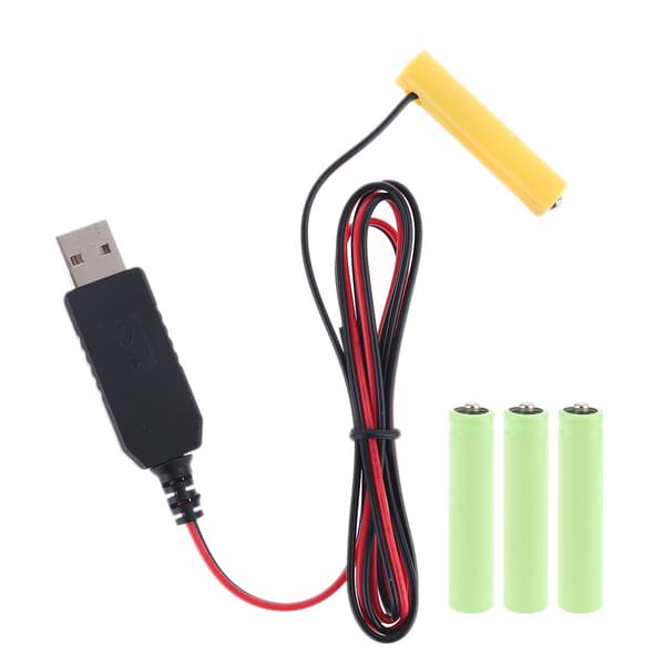 LR03 AAA -paristonpoistaja virtajohto LED-valolle USB-virtajohdolla 2AAA