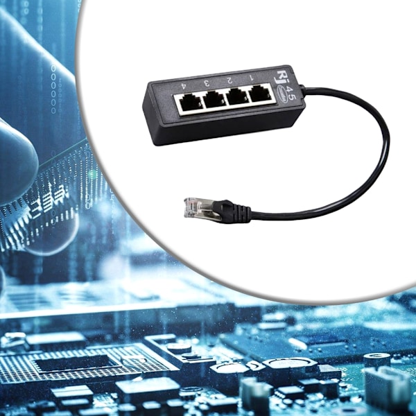 RJ45 Nätverksdelare Extender Adapter 1 till 4 Port Ethernet Kabelkontakt