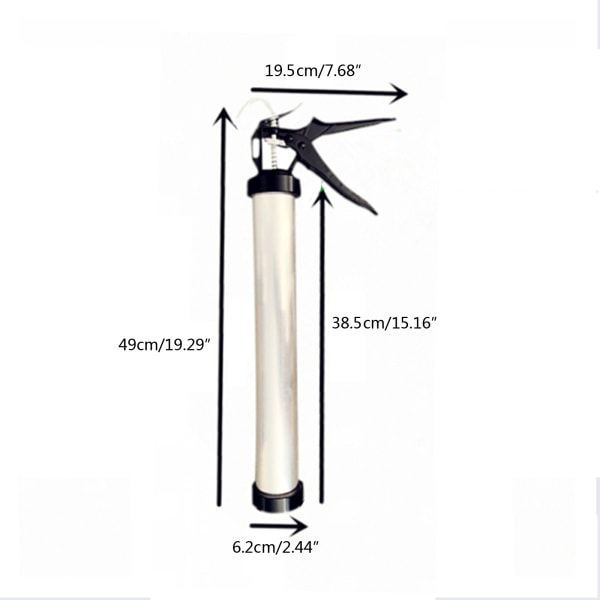 SolidWork Professional Full Metal Struktur Handspruta för Fogmassa med Stark Tryckförhållande 400-600ML för Tublim