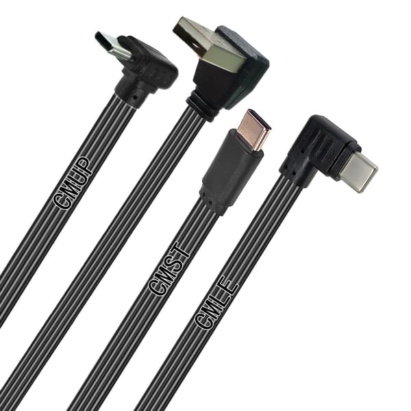 USB 2.0 Hann til USB C Datakabel Rett Hode/90 Graders Bøy Flat Kabel for Nettbrett Telefoner 480Mbps Dataoverføring 0.2m AMDO CMLE
