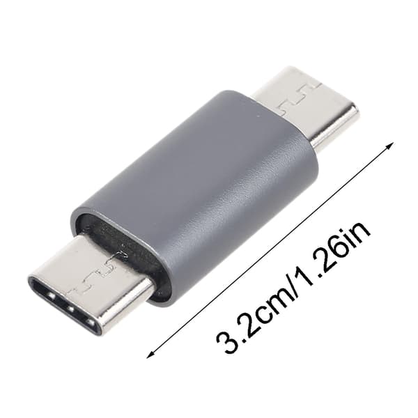 Mini Universal Type C Han til Type C Han Konverter til Smartphone Laptop Tablet Silver