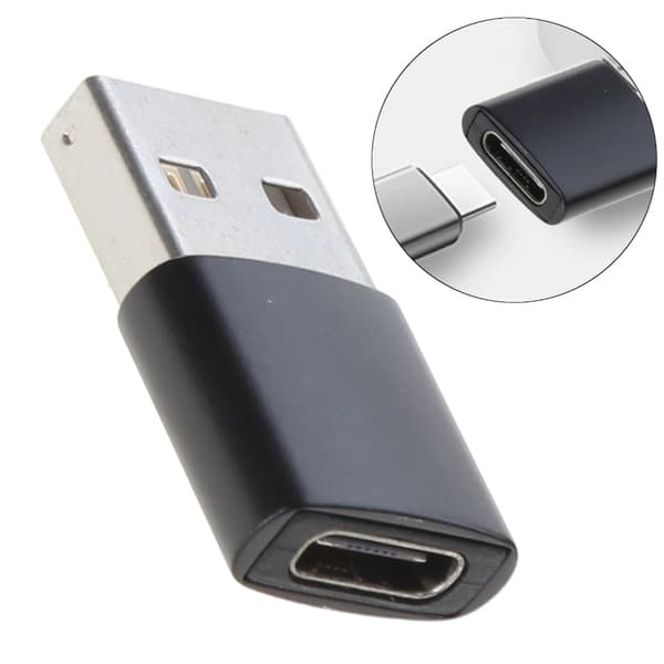 Muunnin USB Type A uros - USB Type C naaras datansiirto lataussovitin