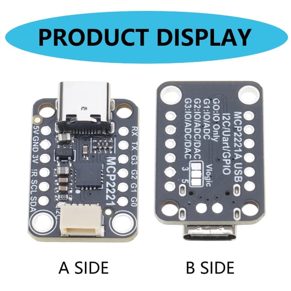 Hög Integration MCP2221A USB till GPIO ADC Modul för Effektiv Prototypdesign Förbättrar Enhetskontroll Breakoutkort
