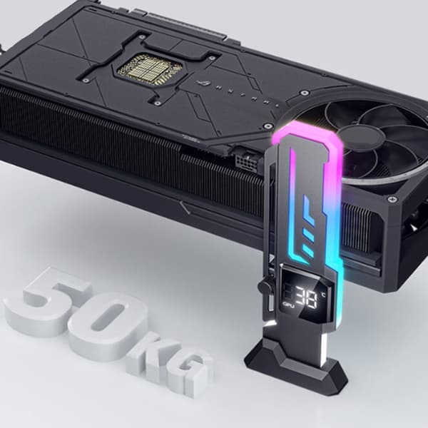 Grafikkortholder med temperaturvisning til gaming-pc-videokortstativ Black