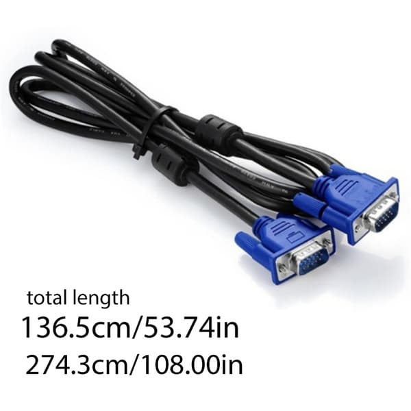 VGA-kabel VGA han til han forlængerkabel til pc-skærme projektorforbindelse 1.5m