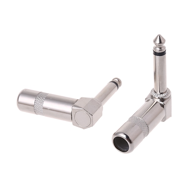 4 st Höger Vinkel 1/4\" TS Mono Telefonkontakt Gitarr o-kontakt 6.35mm Jack