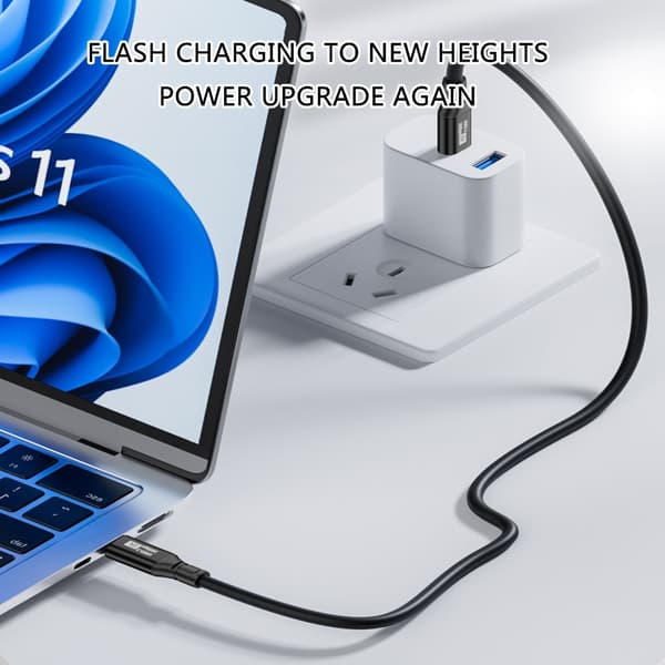 Højhastigheds USB C Opladerkabel Ledning 100W Strømforsyning 20Gbps Dataoverførsel 25cm