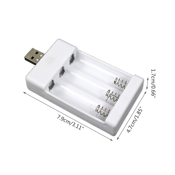 Universal USB-utgångs Batteriladdare 3-slotsadapter för AA AAA Batterier