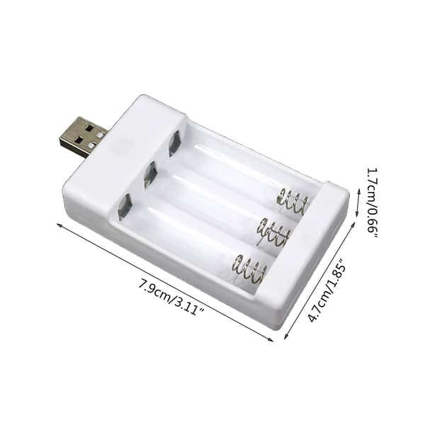 Universell USB-utgang batterilader 3-spors adapter for AA AAA-batteri