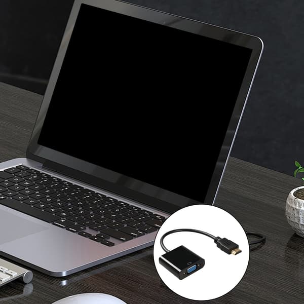 Holdbare HDMIs til VGA-adapter for problemfri video- og lydtransmission White With audio