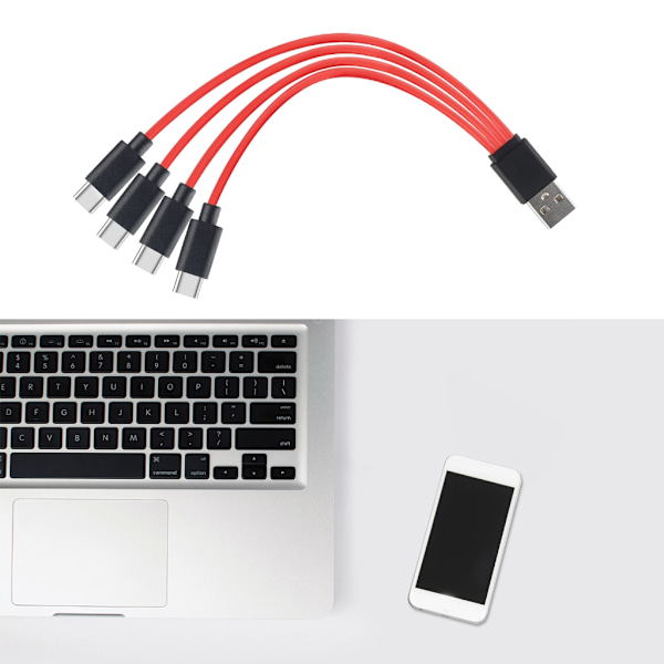 Laptop 4-i-1 Konvertering Tråd till USB A-kontakt TYPE-C Splitter Flera Laddningskablar