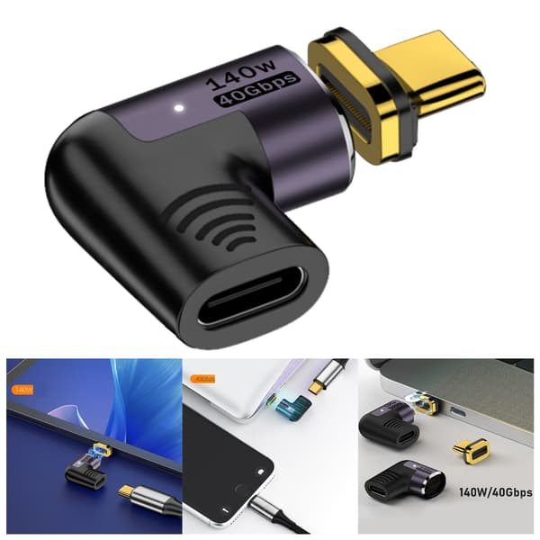 Type-C USB-C-konverter 40 Gbps hurtig transmissionsadapter USB 4.0 PD140W magnetisk