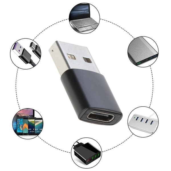 Konverter USB Typ A Hane Till USB Typ C Hona Dataöverföring Laddningsadapter