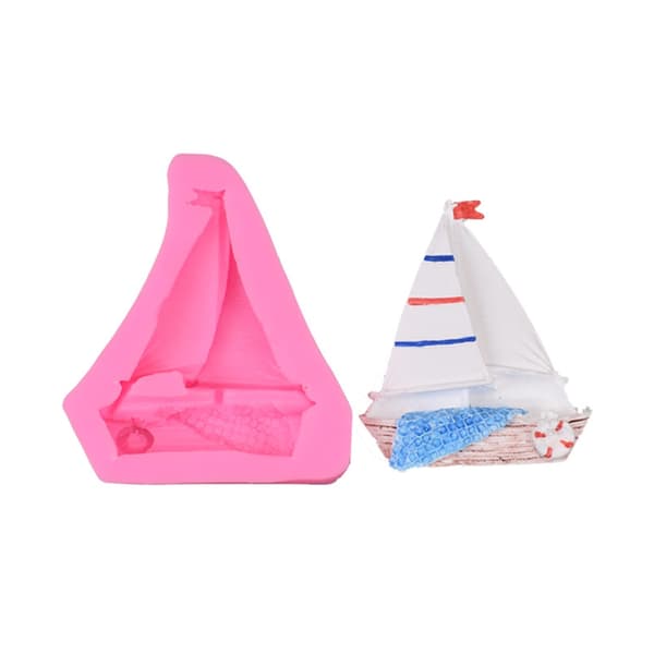 Silikoneform til lysfremstilling Anker-sejlbåd Lysform Epoxy-støbeform til håndlavet bryllupslys Ornament