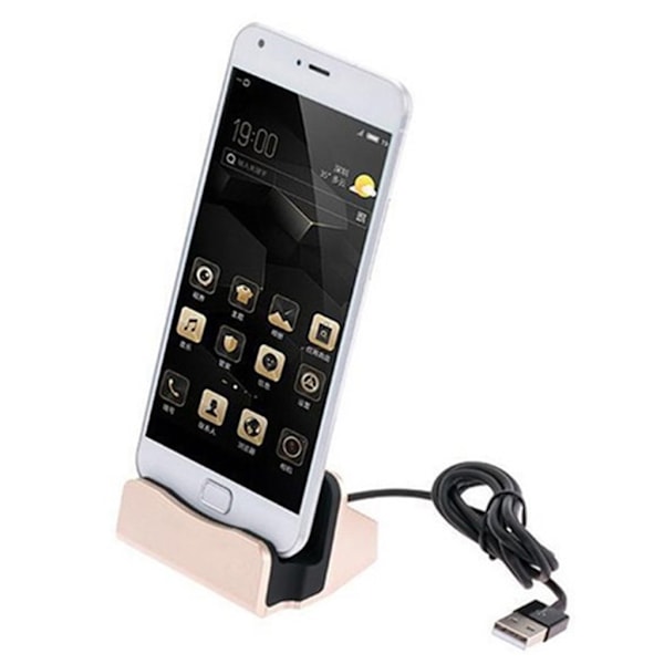 Typ-C Snabbladdningsdockningsstation Skrivbord USB C 3.1 Dockningsladdare med kabel för Huawei P9 Plus för Smart Phone Black