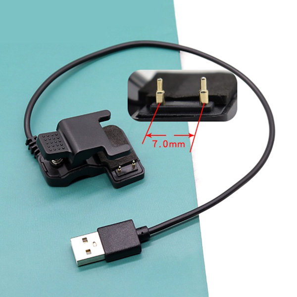 Ersättnings USB-laddare Laddningskabelklämmor för TW64 68 för Smart Band Kabeladapter för Smart Watch Laddningstillbehör 2P C2 4MM