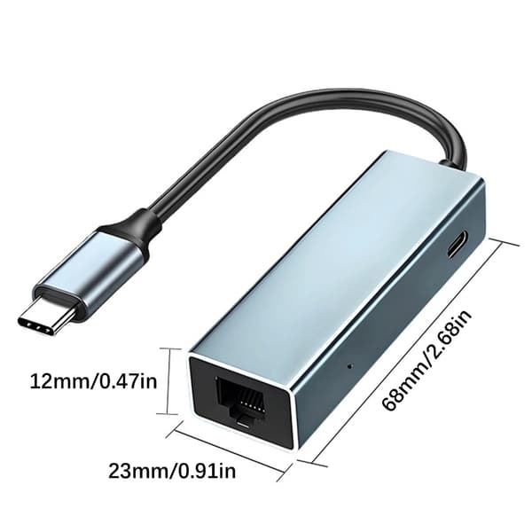 USB C netværksadapter med strømforsyning til stabilt onlinespil
