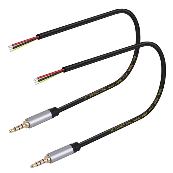 3,5 mm TRRS hannplugger til åpen ende blank ledning for utskifting av utslitt lydkabel