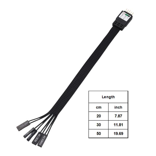 Premium 2-benet til 9-benet frontpaneladapterkabel til pc-bygning og reparation 50cm