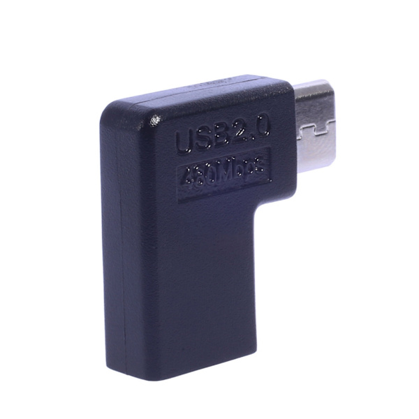 90 Graders Vinkel Micro USB til TypeC Adapter Opladningsløsning til Micro Enhed null - Bend right
