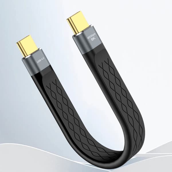 Platt USB4-kabel Kort 15 cm 40 Gbps Data 240 W Laddning Stöder 8K60 Hz Video för Telefoner Surfplattor SSD-diskar USB C-enheter