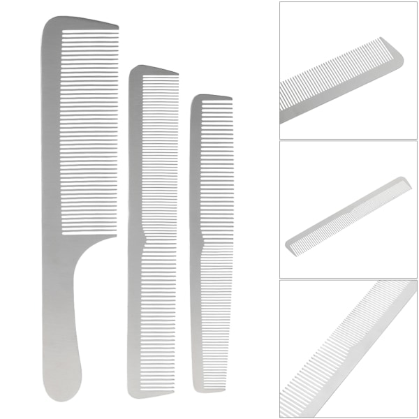 Professionell salong i rostfritt stål Sliver Comb Hårstylingverktyg för män och kvinnor 1-K5-19cm