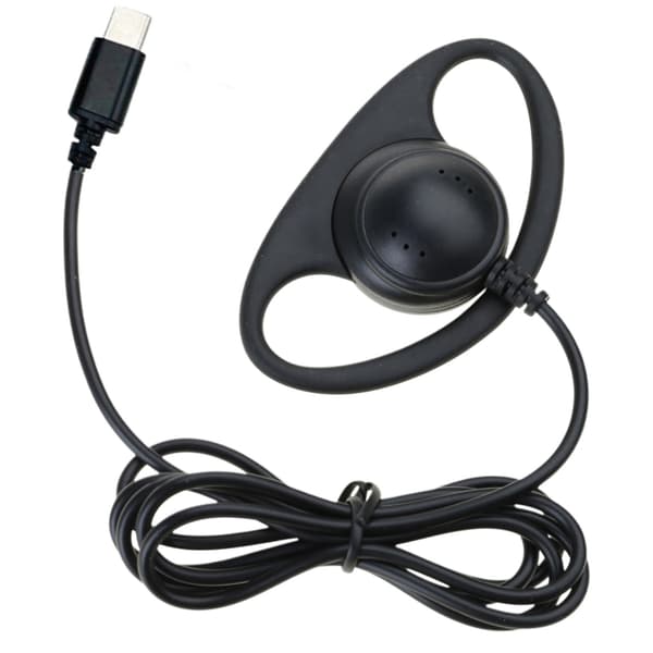 USB C/3,5 mm enkelt sidet ørekrog høretelefon 32Ohm til guidesystemer telefon tablet null - 3.5 elbow