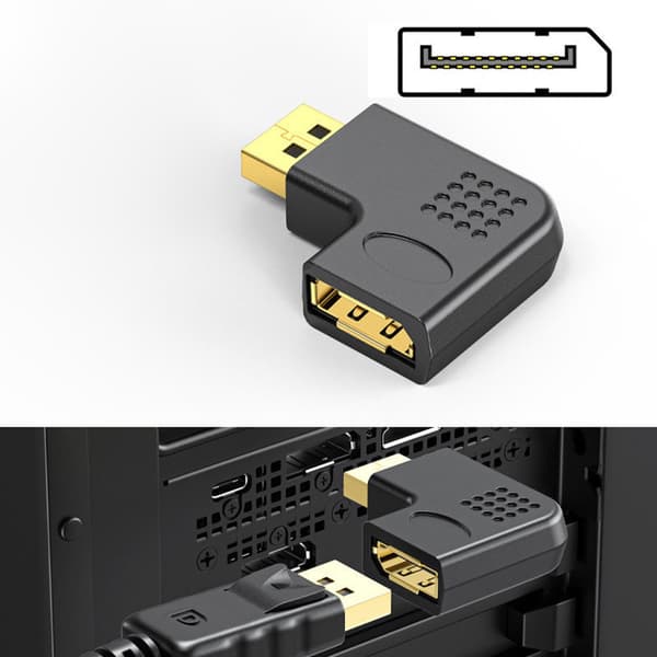 8K 90 graders retvinklet han-til-hun-adapterkabel til tilbehør til bærbare computere, skærme og projektorer null - Bend down
