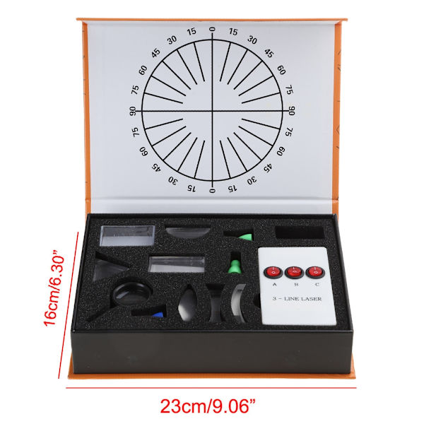 1 Set 23cmx16cm Optisk Konkav Konvex Lins Prisma Set Fysik Optiskt Kit