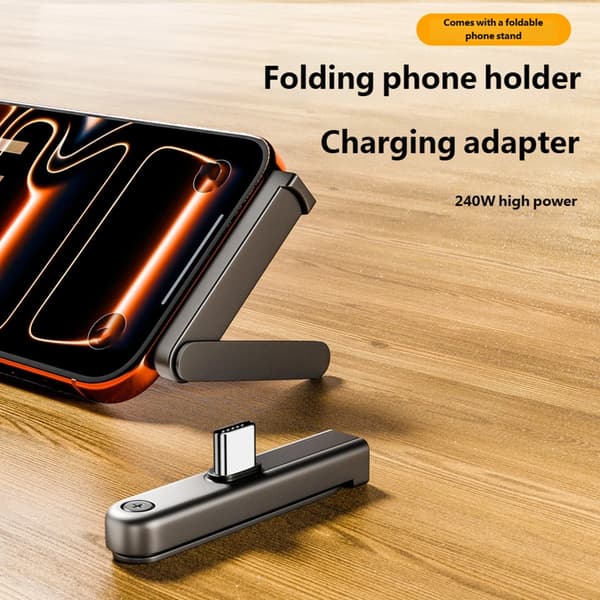 Multifunksjonell telefonholder i aluminiumslegering og 240W Type C ladeadapter