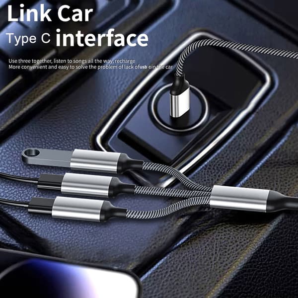 Erstatning USB C Hann til 3 USB C Hunn Splitter Skjøteadapter 30cm null - One for three