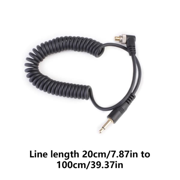 Justerbar PC til 3,5 mm han Flash Sync Ledning Kabel Han 90 Grader til Lige Hoved