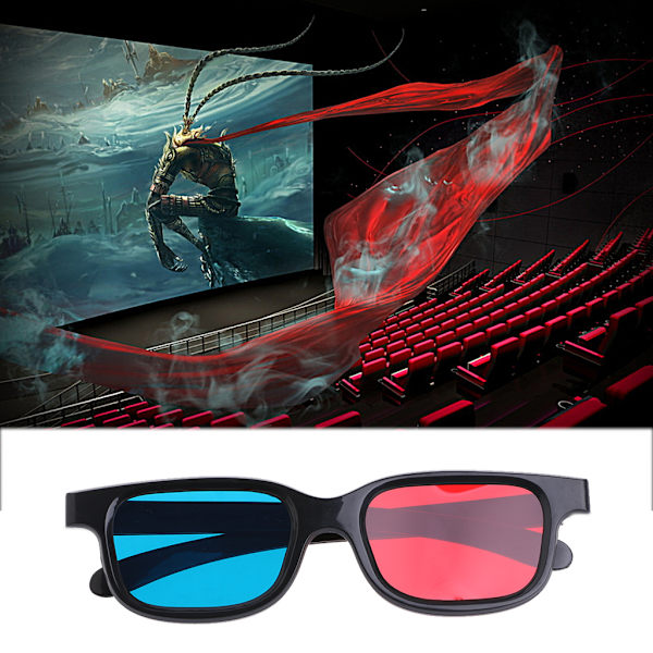 Röda Blå Cyan Anaglyf 3D-glasögon Filmglasögon med Polariserande Linser Upplev 3D Visuell Effekt för Vuxna Barn