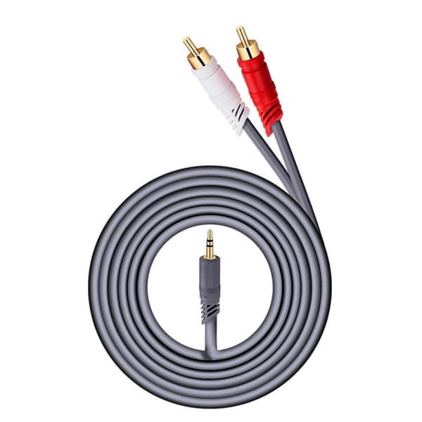 Anti-interferens 3,5 mm til 2RCA lydkabel for klar lydkvalitet til audiofile 10m