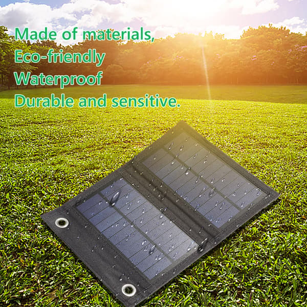 Solpaneloplader 10W Soloplader Sammenfoldeligt Solpanel til Udendørs Camping