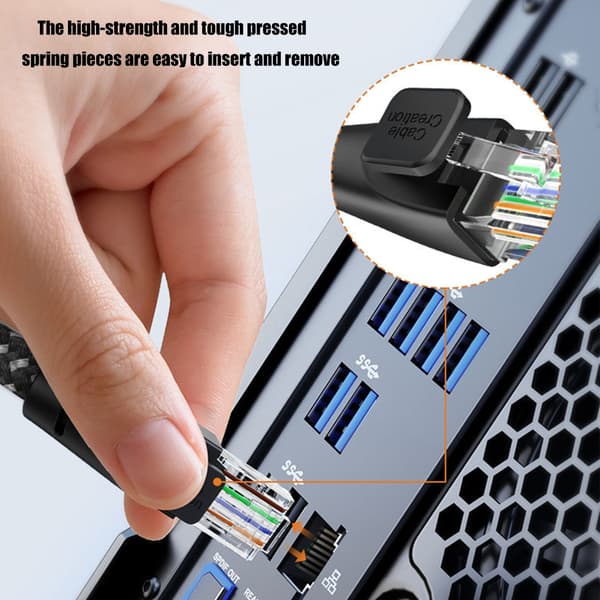 Högflexibel CAT6 Ethernet-kabel 10Gbps Bandbredd Skärmad Design 3m