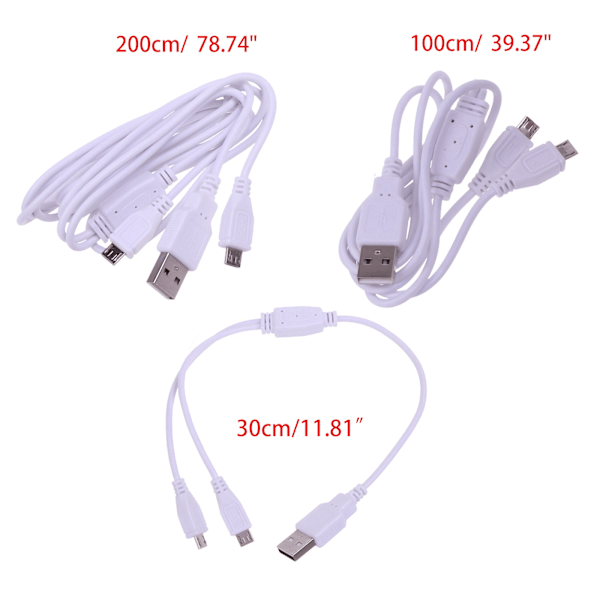 Multifunktionell 2 i 1 Laddningskabel USB till Dubbel Micro USB Laddarkabel Sladd för Andriod Mobiltelefon 0.för 3M/1M/2M 2m