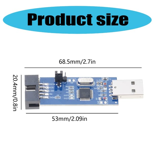 Asps Programmer Microcontroller Opgraderingsværktøj 10Pin til 10Pin Adaptere USB-port 1 set