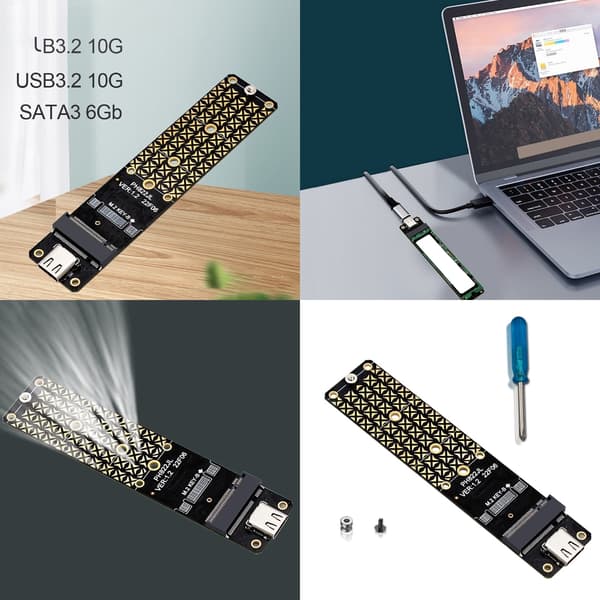 M.2 Solid State Disk SSD til USB C Adapter 10Gbps Hastighet Harddisk Adapter