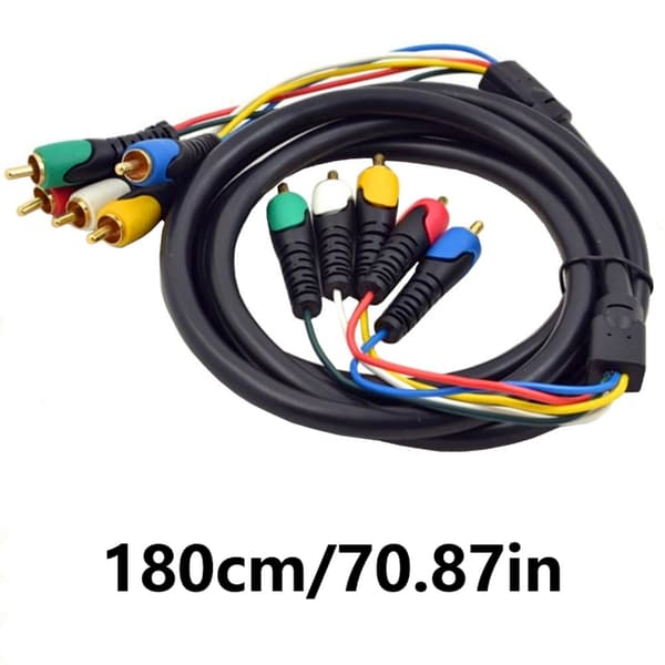 Fleksibelt 5RCA til 5RCA kabel lyd video forlængerkabel til spillekonsoller