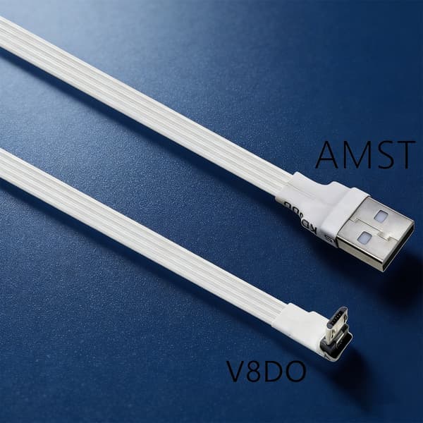 USB til USB 5-pinners konverteringskabel Flat gummiledning Rask lading Fleksibel ledning 2m - DO