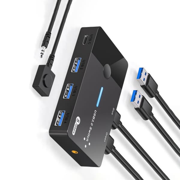 KVM Switch til 2 Computere USB3.0 KVM Switch 2 ind 4 ud USB3.0 Port til Mus Skærme Tastaturer Printer Tilbehør