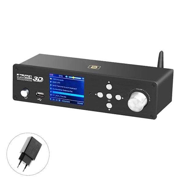 Lyddekoder HDMI2.0 Bluetooth-kompatibel mottaker DSD32BIT DAC ARC OTG-adapter EU Plug