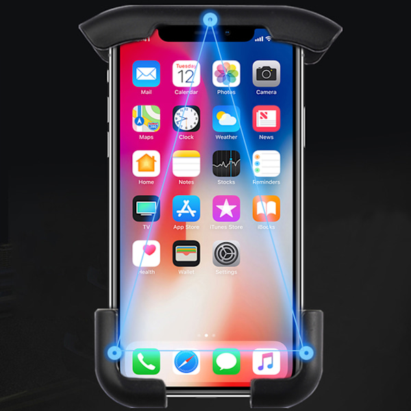Cykeltelefonhållare, 360° roterande mobiltelefonklämma med enhandsmanövrering Mirror Mount Phone Holder