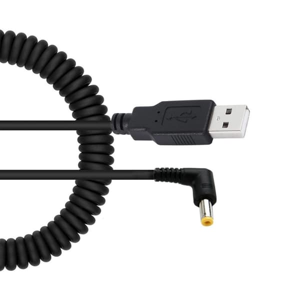 Fjærbelastet USB til DC4.7X1.7Mm strømkabel for rutere, høyttalere, vifter og mer