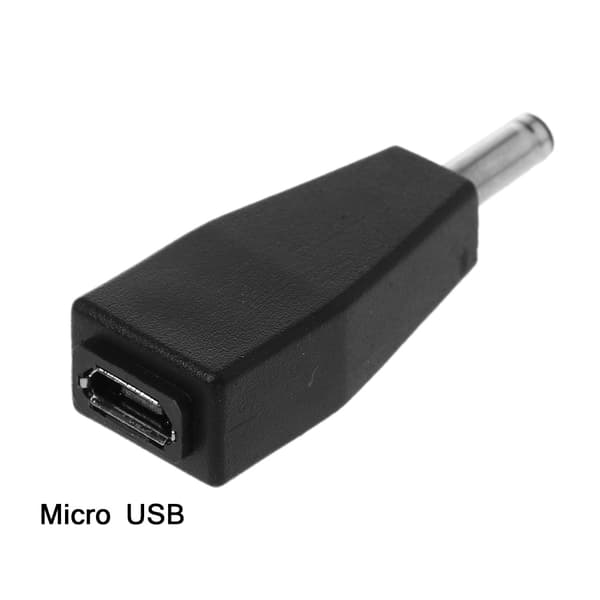 Laptop Konverter Stik Micro USB Hun til DC 3.5x1.35mm Han Strømstik