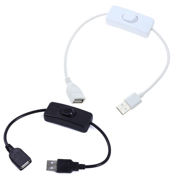 30 cm USB-jatkoadapterikaapeli virtakytkimellä USB-lampulle ja USB-tuulettimelle Black