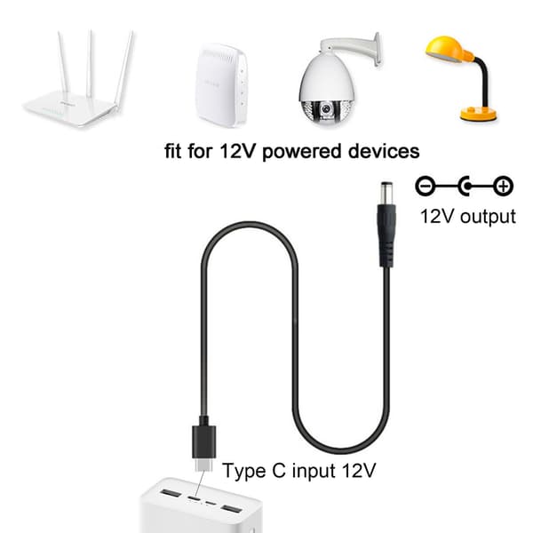 200/300cm USB C PD til 12V 5.5x2.5mm strømkabel til router bærbar LED-lampe printer notebook computer 2m 15V