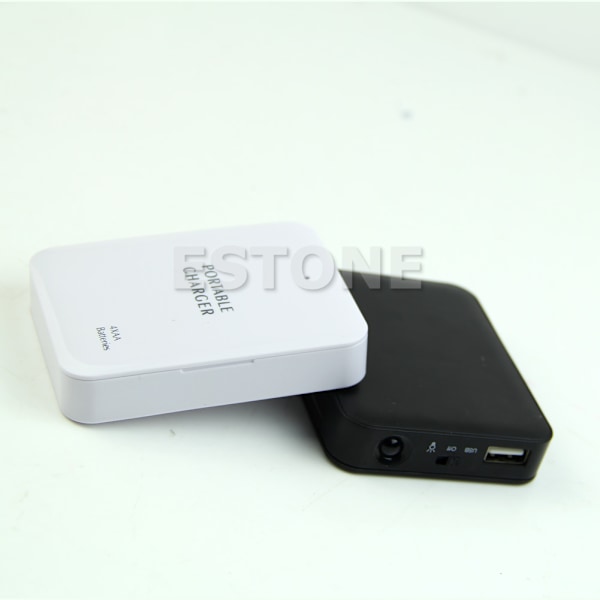 1 st Ny 4X AA Batteri USB Power Bank Nödladdare för Fodral För Mobiltelefon White
