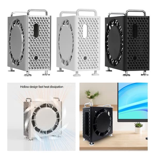 Skrivebordsstander til Mini Desktop Vertikal Holder Fuld Beskyttelse Nem Installation Silver